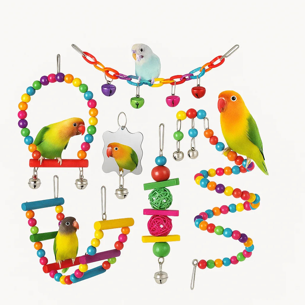Bird Toys - 7-Piece Set